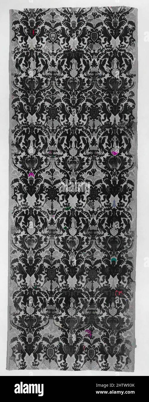 Art inspiré par Piece, 16th Century, espagnol ou italien, Silk, L. 64 1/8 x W. 22 5/8 pouces (162,9 x 57,5 cm), textiles-velours, œuvres classiques modernisées par Artotop avec une touche de modernité. Formes, couleur et valeur, impact visuel accrocheur sur l'art émotions par la liberté d'œuvres d'art d'une manière contemporaine. Un message intemporel qui cherche une nouvelle direction créative. Artistes qui se tournent vers le support numérique et créent le NFT Artotop Banque D'Images