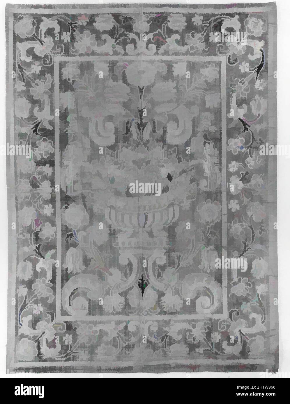 Art inspiré par la suspension, 17th–18th siècle, espagnol, soie et coton, L. 117 1/2 x W. 85 pouces (298,5 x 215,9 cm), textiles-velours, œuvres classiques modernisées par Artotop avec une touche de modernité. Formes, couleur et valeur, impact visuel accrocheur sur l'art émotions par la liberté d'œuvres d'art d'une manière contemporaine. Un message intemporel qui cherche une nouvelle direction créative. Artistes qui se tournent vers le support numérique et créent le NFT Artotop Banque D'Images