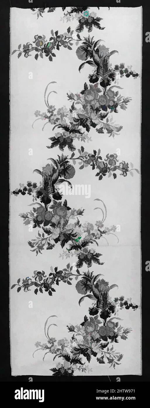 Art inspiré par Panel, env. 1750, British, Spitalfields, Silk, L. 56 1/4 x W. 19 7/8 pouces (142,9 x 50,5 cm) (largeur du métier à tisser), textiles-Woven, œuvres classiques modernisées par Artotop avec une touche de modernité. Formes, couleur et valeur, impact visuel accrocheur sur l'art émotions par la liberté d'œuvres d'art d'une manière contemporaine. Un message intemporel qui cherche une nouvelle direction créative. Artistes qui se tournent vers le support numérique et créent le NFT Artotop Banque D'Images