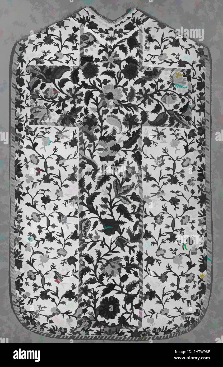 Art inspiré par le chasuble, 18th siècle, français, toile, lin et soie, L. 49 x W. 29 1/2 pouces (124,5 x 74,9 cm), textiles brodés, œuvres classiques modernisées par Artotop avec une touche de modernité. Formes, couleur et valeur, impact visuel accrocheur sur l'art émotions par la liberté d'œuvres d'art d'une manière contemporaine. Un message intemporel qui cherche une nouvelle direction créative. Artistes qui se tournent vers le support numérique et créent le NFT Artotop Banque D'Images