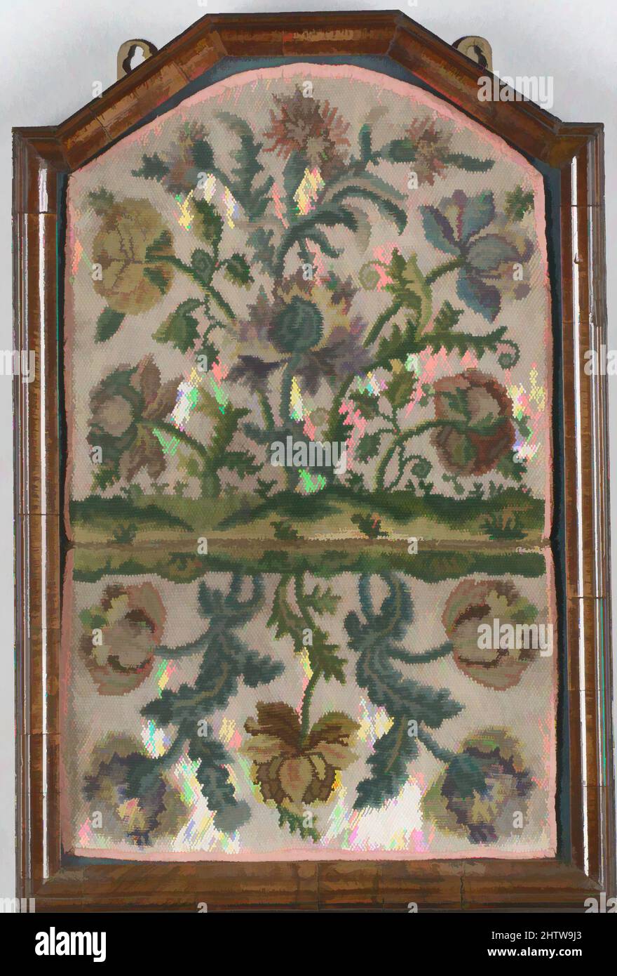 Art inspiré par lettre case, deuxième quart de 18th siècle, français, perles sur soie, H. 11 x W. 6 3/4 pouces (27,9 x 17,1 cm); encadré : H. 12 3/4 x W. 8 1/2; D. 1 1/2 (32,4 x 21,6; 3,8 cm), textiles brodés, œuvres classiques modernisées par Artotop avec une touche de modernité. Formes, couleur et valeur, impact visuel accrocheur sur l'art émotions par la liberté d'œuvres d'art d'une manière contemporaine. Un message intemporel qui cherche une nouvelle direction créative. Artistes qui se tournent vers le support numérique et créent le NFT Artotop Banque D'Images