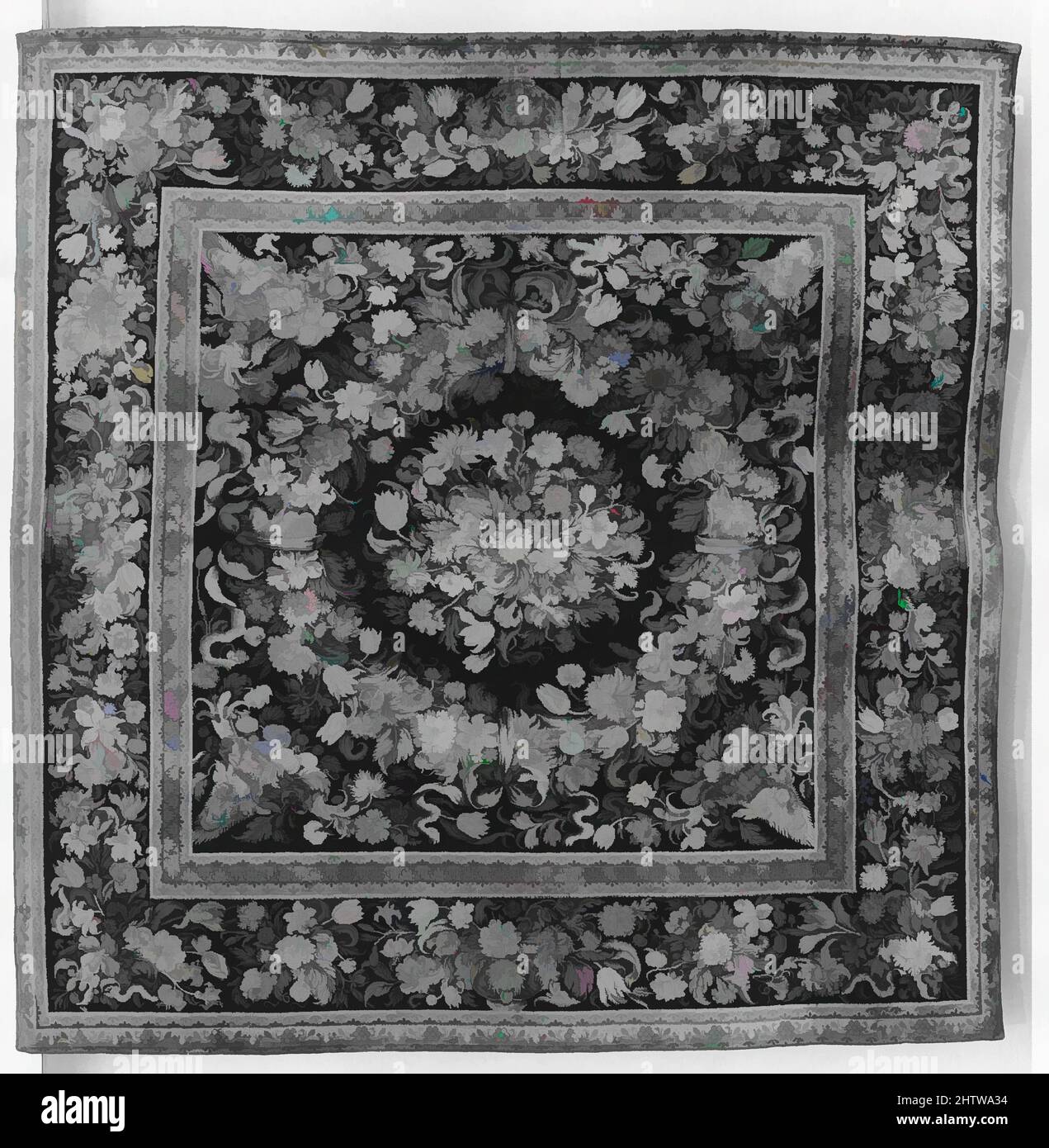 Art inspiré par Carpet, fin du 17th siècle, français, Paris, Laine, L. 103  1/4 x W. 101 3/4 pouces, textiles-tapis, oeuvres classiques modernisées par  Artotop avec une touche de modernité. Formes, couleur