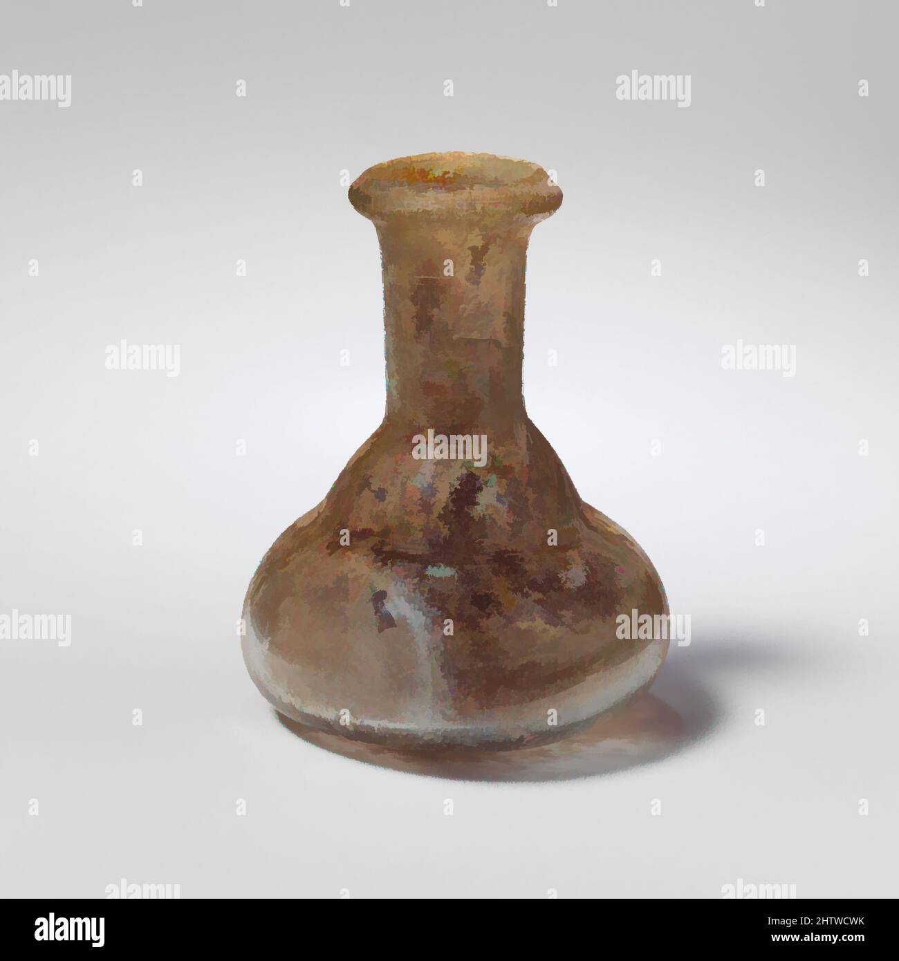 Art inspiré par flacon de parfum en verre, ancien impérial, 1st Century A.D., romain, verre; Soufflé et outilé, total: 1 11/16 x 1 5/16in. (4,2 x 3,3cm), verre, petit flacon de parfum Translucent bleu pâle vert, avec stries violettes. Jante repliée, sur, et dans, avec la surface supérieure biseautée et, les œuvres classiques modernisées par Artotop avec une touche de modernité. Formes, couleur et valeur, impact visuel accrocheur sur l'art émotions par la liberté d'œuvres d'art d'une manière contemporaine. Un message intemporel qui cherche une nouvelle direction créative. Artistes qui se tournent vers le support numérique et créent le NFT Artotop Banque D'Images