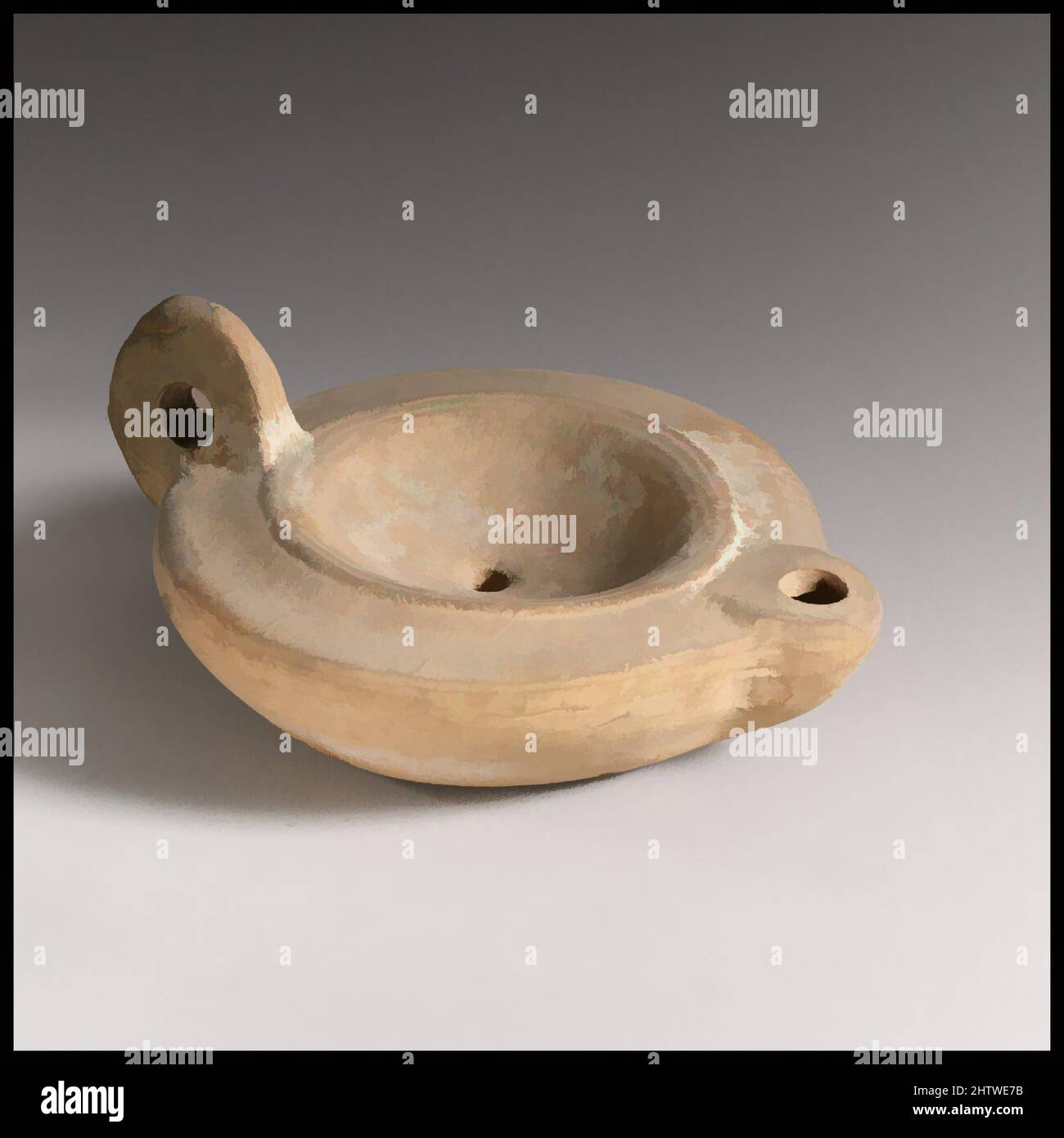 Art inspiré par la lampe, 2nd Century A.D., romain, terre cuite, longueur 10,3 cm. H. 4,6 cm., terracottas, oeuvres classiques modernisées par Artotop avec une touche de modernité. Formes, couleur et valeur, impact visuel accrocheur sur l'art émotions par la liberté d'œuvres d'art d'une manière contemporaine. Un message intemporel qui cherche une nouvelle direction créative. Artistes qui se tournent vers le support numérique et créent le NFT Artotop Banque D'Images