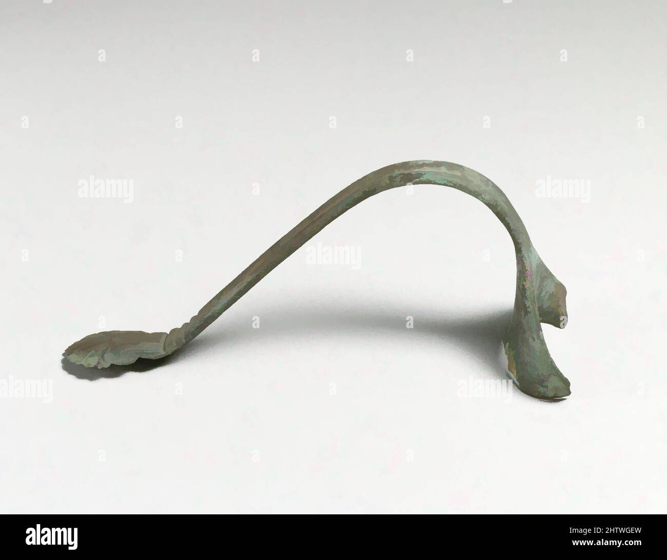 Art inspiré par la poignée d'une carafe, 6th–5th Century B.C., Cypriote, Bronze, autre: 3 1/8in. (7,9cm), bronzes, oeuvres classiques modernisées par Artotop avec une touche de modernité. Formes, couleur et valeur, impact visuel accrocheur sur l'art émotions par la liberté d'œuvres d'art d'une manière contemporaine. Un message intemporel qui cherche une nouvelle direction créative. Artistes qui se tournent vers le support numérique et créent le NFT Artotop Banque D'Images