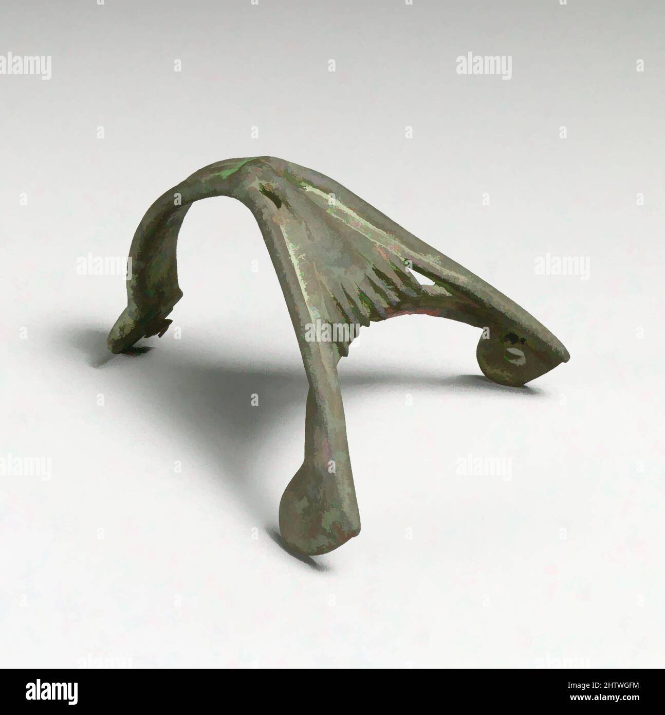 Art inspiré par la poignée en bronze d'une carafe, Dynasty 18 ou 19, env. 1550–1185 C.-B., égyptien, bronze, longueur 3 1/8in. (7,9cm), bronzes, des cruches de bronze avec de telles poignées ont été trouvés sur Chypre dans les tombes des XIIIe et XIIe siècles B.C, oeuvres classiques modernisées par Artotop avec un peu de modernité. Formes, couleur et valeur, impact visuel accrocheur sur l'art émotions par la liberté d'œuvres d'art d'une manière contemporaine. Un message intemporel qui cherche une nouvelle direction créative. Artistes qui se tournent vers le support numérique et créent le NFT Artotop Banque D'Images