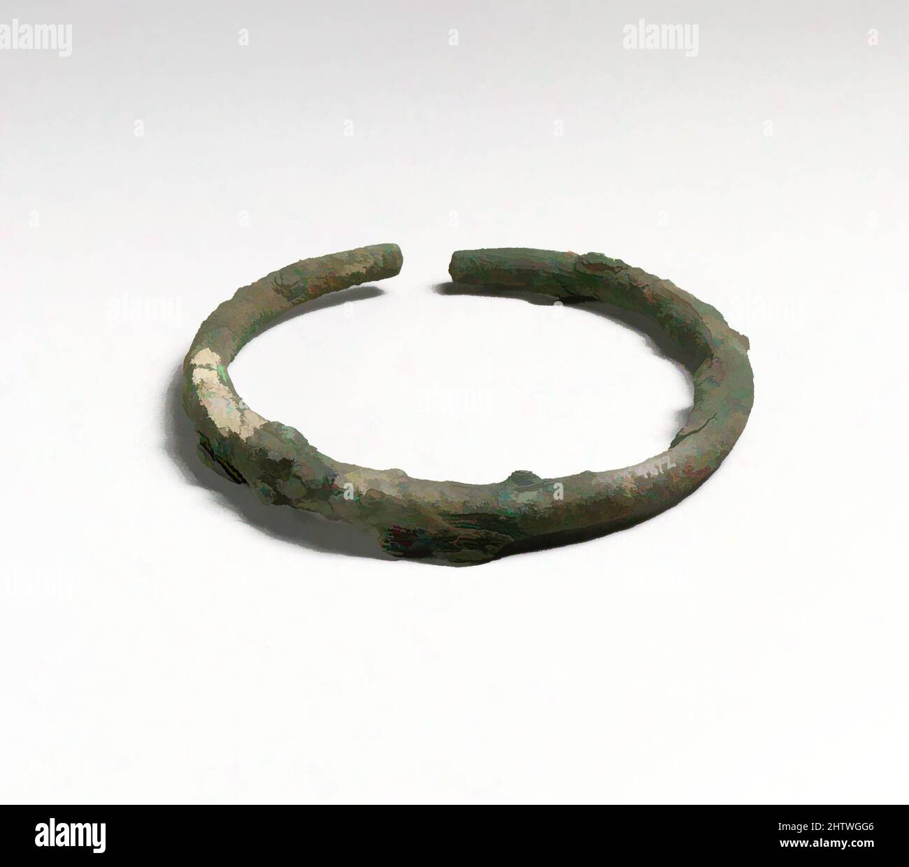 Art inspiré par Bracelet, Cypriote, Bronze, autre (plus grand diamètre): 4 13/16in. (12,2cm), bronzes, oeuvres classiques modernisées par Artotop avec une touche de modernité. Formes, couleur et valeur, impact visuel accrocheur sur l'art émotions par la liberté d'œuvres d'art d'une manière contemporaine. Un message intemporel qui cherche une nouvelle direction créative. Artistes qui se tournent vers le support numérique et créent le NFT Artotop Banque D'Images