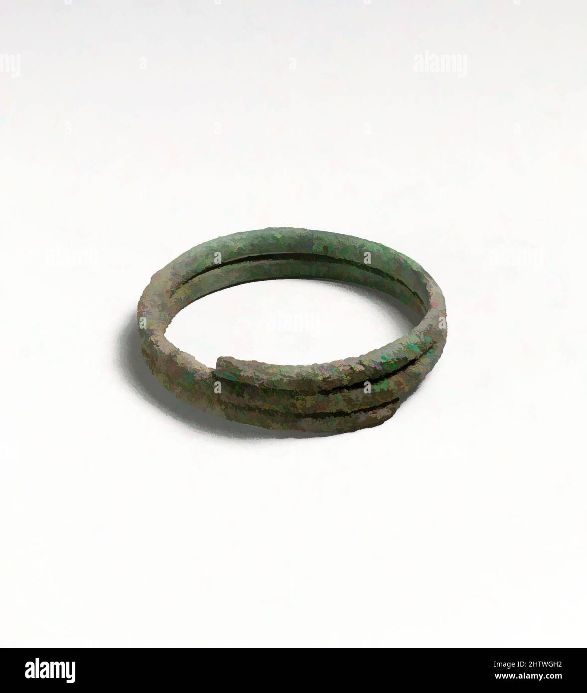 Art inspiré par Bracelet, Cypriote, Bronze, autre (plus grand diamètre): 2 13/16in. (7,1cm), bronzes, oeuvres classiques modernisées par Artotop avec une touche de modernité. Formes, couleur et valeur, impact visuel accrocheur sur l'art émotions par la liberté d'œuvres d'art d'une manière contemporaine. Un message intemporel qui cherche une nouvelle direction créative. Artistes qui se tournent vers le support numérique et créent le NFT Artotop Banque D'Images