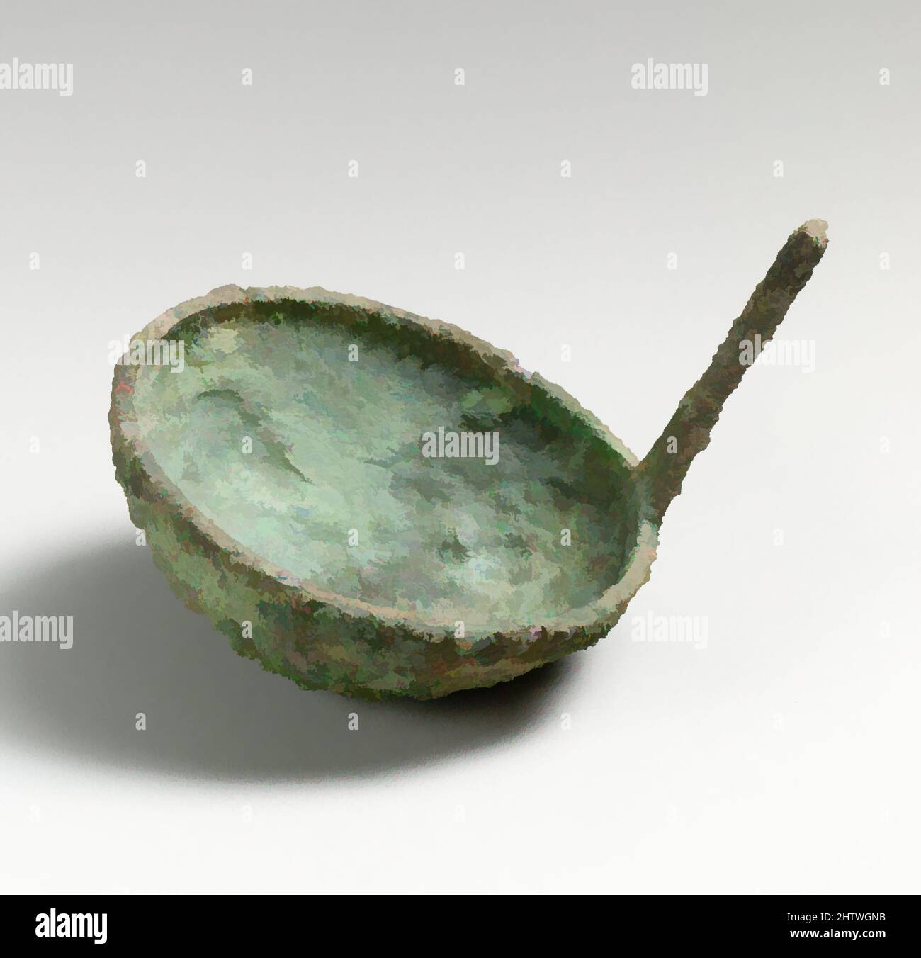 Art inspiré par Ladle, bol, 6th–5th Century B.C., Cypriote, Bronze, 1 5/16in. (3,3cm), bronzes, oeuvres classiques modernisées par Artotop avec une touche de modernité. Formes, couleur et valeur, impact visuel accrocheur sur l'art émotions par la liberté d'œuvres d'art d'une manière contemporaine. Un message intemporel qui cherche une nouvelle direction créative. Artistes qui se tournent vers le support numérique et créent le NFT Artotop Banque D'Images