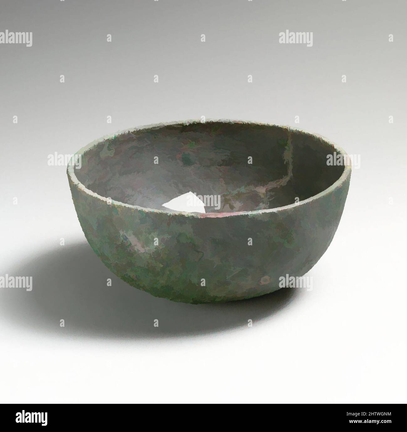 Art inspiré par Bowl, 5th Century B.C., Cypriote, Bronze, 2 3/8in. (6cm), bronzes, oeuvres classiques modernisées par Artotop avec une touche de modernité. Formes, couleur et valeur, impact visuel accrocheur sur l'art émotions par la liberté d'œuvres d'art d'une manière contemporaine. Un message intemporel qui cherche une nouvelle direction créative. Artistes qui se tournent vers le support numérique et créent le NFT Artotop Banque D'Images