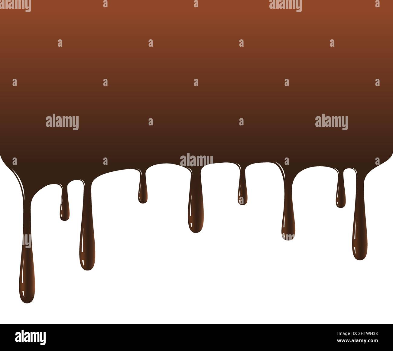 Illustration vectorielle des gouttes de chocolat isolée sur fond blanc. Illustration de Vecteur