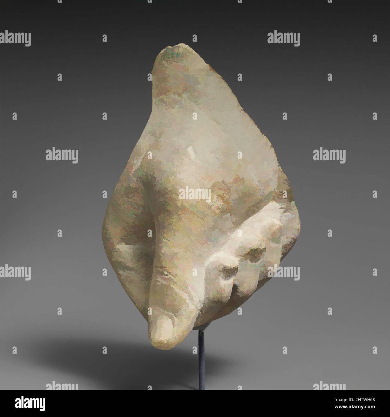 Art inspiré par Limestone Hand, Hellenistic, 3rd–1st Century B.C., romain, chypriote, Calcaire, total : 4 3/4 × 6 × 3 1/4 po. (12,1 × 15,2 × 8,3 cm), Sculpture de pierre, la grande main droite fermée a soigneusement fait des ongles, oeuvres classiques modernisées par Artotop avec un peu de modernité. Formes, couleur et valeur, impact visuel accrocheur sur l'art émotions par la liberté d'œuvres d'art d'une manière contemporaine. Un message intemporel qui cherche une nouvelle direction créative. Artistes qui se tournent vers le support numérique et créent le NFT Artotop Banque D'Images