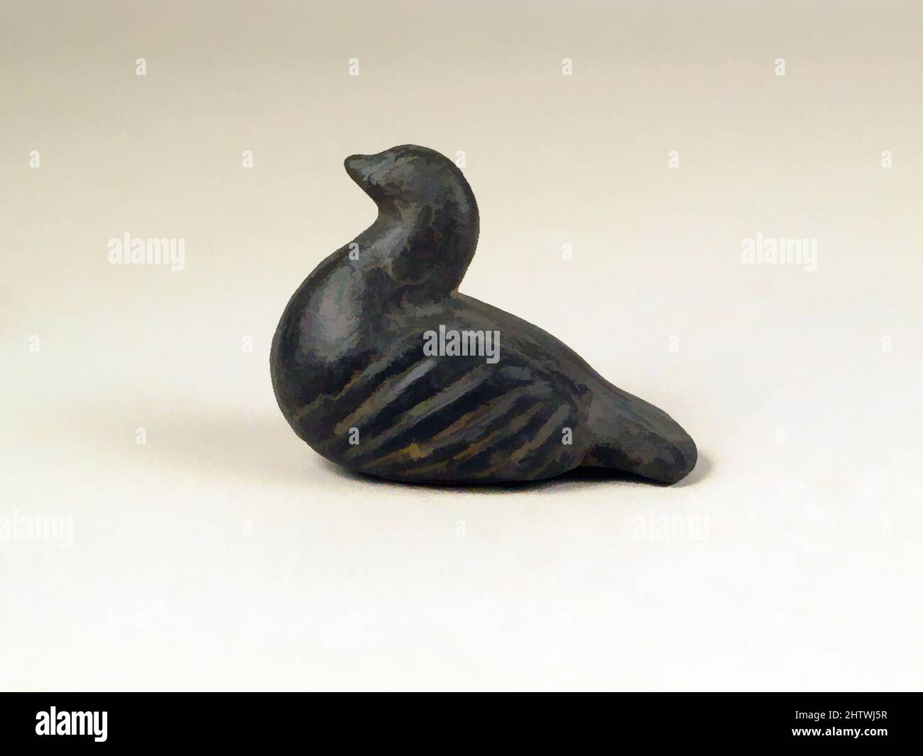 Art inspiré par la statuette d'un oiseau, étrusque, terre cuite, autre: 1 1/2 x 1 15/16 po. (3,8 x 4,9 cm), terracottas, oeuvres classiques modernisées par Artotop avec une touche de modernité. Formes, couleur et valeur, impact visuel accrocheur sur l'art émotions par la liberté d'œuvres d'art d'une manière contemporaine. Un message intemporel qui cherche une nouvelle direction créative. Artistes qui se tournent vers le support numérique et créent le NFT Artotop Banque D'Images