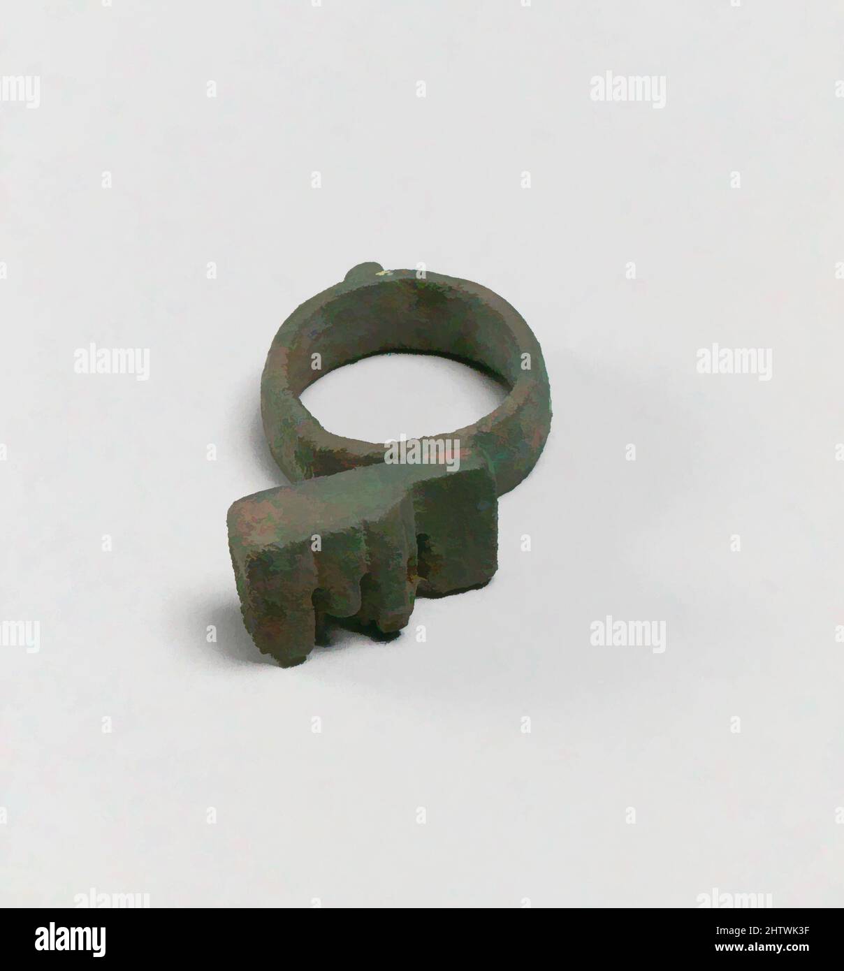 Art inspiré par la clé circulaire en bronze, 3rd–4th Century A.D., Roman, Bronze, autre : 1 3/4 po. (4,5 cm), bronzes, avec dix dents et un petit arbre, oeuvres classiques modernisées par Artotop avec un peu de modernité. Formes, couleur et valeur, impact visuel accrocheur sur l'art émotions par la liberté d'œuvres d'art d'une manière contemporaine. Un message intemporel qui cherche une nouvelle direction créative. Artistes qui se tournent vers le support numérique et créent le NFT Artotop Banque D'Images