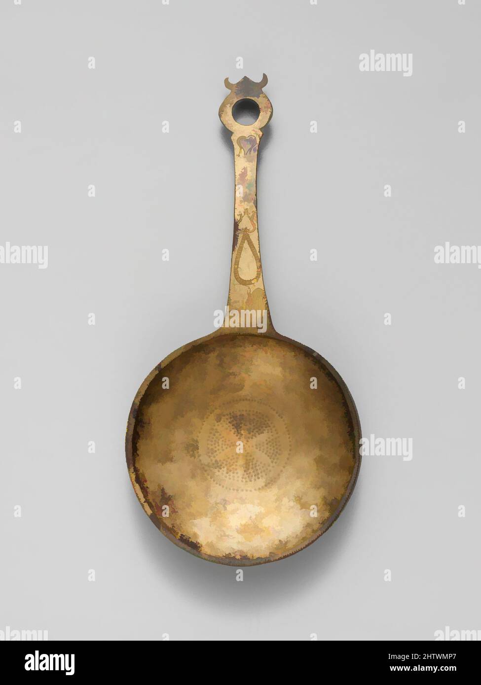 Art inspiré par Strainer, Classique, 5th Century B.C., Etruscan, Bronze, Autres : 11 9/16 x 5 3/8 po (29,4 x 13,7 cm), bronzes, oeuvres classiques modernisées par Artotop avec une touche de modernité. Formes, couleur et valeur, impact visuel accrocheur sur l'art émotions par la liberté d'œuvres d'art d'une manière contemporaine. Un message intemporel qui cherche une nouvelle direction créative. Artistes qui se tournent vers le support numérique et créent le NFT Artotop Banque D'Images