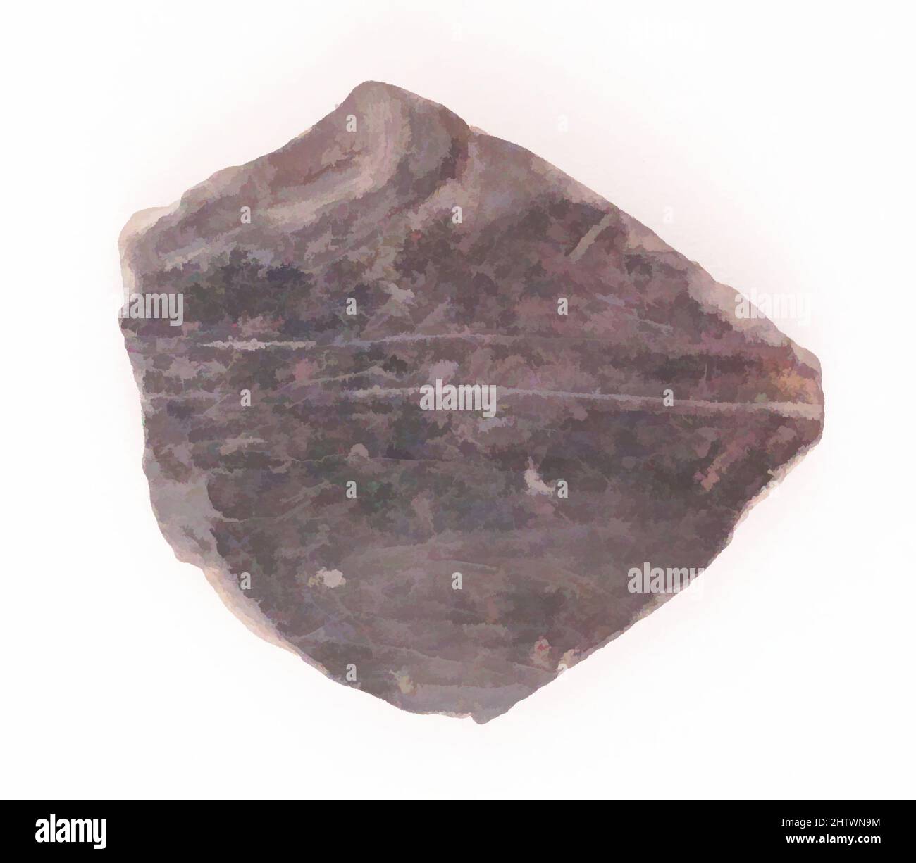 Art inspiré par Vase fragment, archaïque, ca. 575–550 C.-B., étrusque, terre cuite; bucchero pesante, total : 2 7/16 x 2 13/16in. (6,2 x 7,1cm), vases, deux pieds en relief et 2 lignes incisées, oeuvres classiques modernisées par Artotop avec une touche de modernité. Formes, couleur et valeur, impact visuel accrocheur sur l'art émotions par la liberté d'œuvres d'art d'une manière contemporaine. Un message intemporel qui cherche une nouvelle direction créative. Artistes qui se tournent vers le support numérique et créent le NFT Artotop Banque D'Images