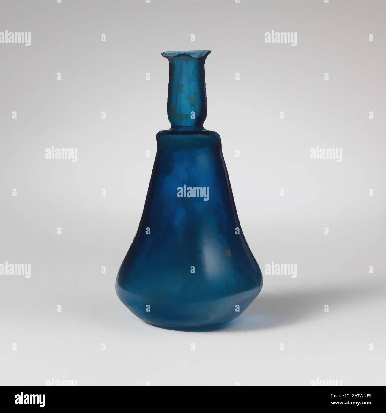 Art inspiré par une bouteille de parfum en verre, ancienne Impériale, 1st Century A.D., Roman, verre; Soufflé, H, 9,2cm D, 4,6cm (jante, 1,6cm), verre, bleu cobalt translucide, en saillie, Rebord arrondi; col cylindrique, avec un profond retrait horizontal à outils autour de la base; épaule horizontale étroite, Classic œuvres modernisées par Artotop avec une touche de modernité. Formes, couleur et valeur, impact visuel accrocheur sur l'art émotions par la liberté d'œuvres d'art d'une manière contemporaine. Un message intemporel qui cherche une nouvelle direction créative. Artistes qui se tournent vers le support numérique et créent le NFT Artotop Banque D'Images