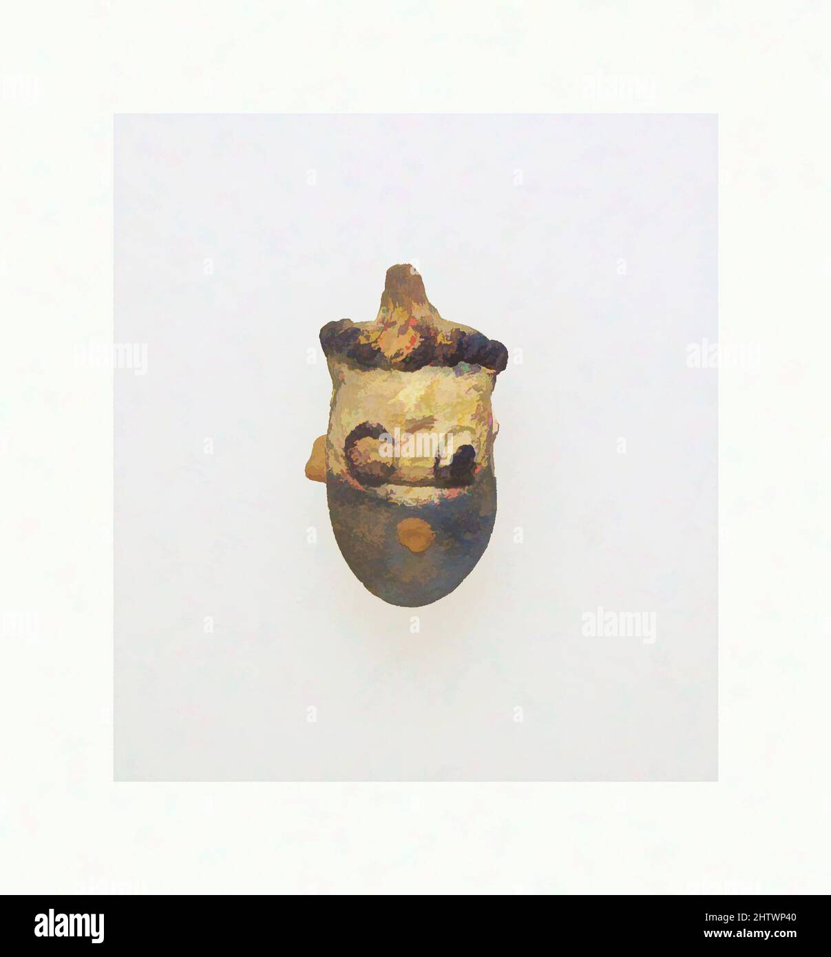 Art inspiré de la suspension à tête de verre, classique, mi-5th–4th siècle avant-J.-C., phénicien, verre; Formé et remorqué par tige, autres : 13/16 x 3/8 x 5/16 in. (2 x 1 x 0,9 cm), verre, bleu pâle translucide, blanc et jaune opaque, bleu cobalt translucide., cylindrique avec grand trou de tige, œuvres classiques modernisées par Artotop avec une touche de modernité. Formes, couleur et valeur, impact visuel accrocheur sur l'art émotions par la liberté d'œuvres d'art d'une manière contemporaine. Un message intemporel qui cherche une nouvelle direction créative. Artistes qui se tournent vers le support numérique et créent le NFT Artotop Banque D'Images