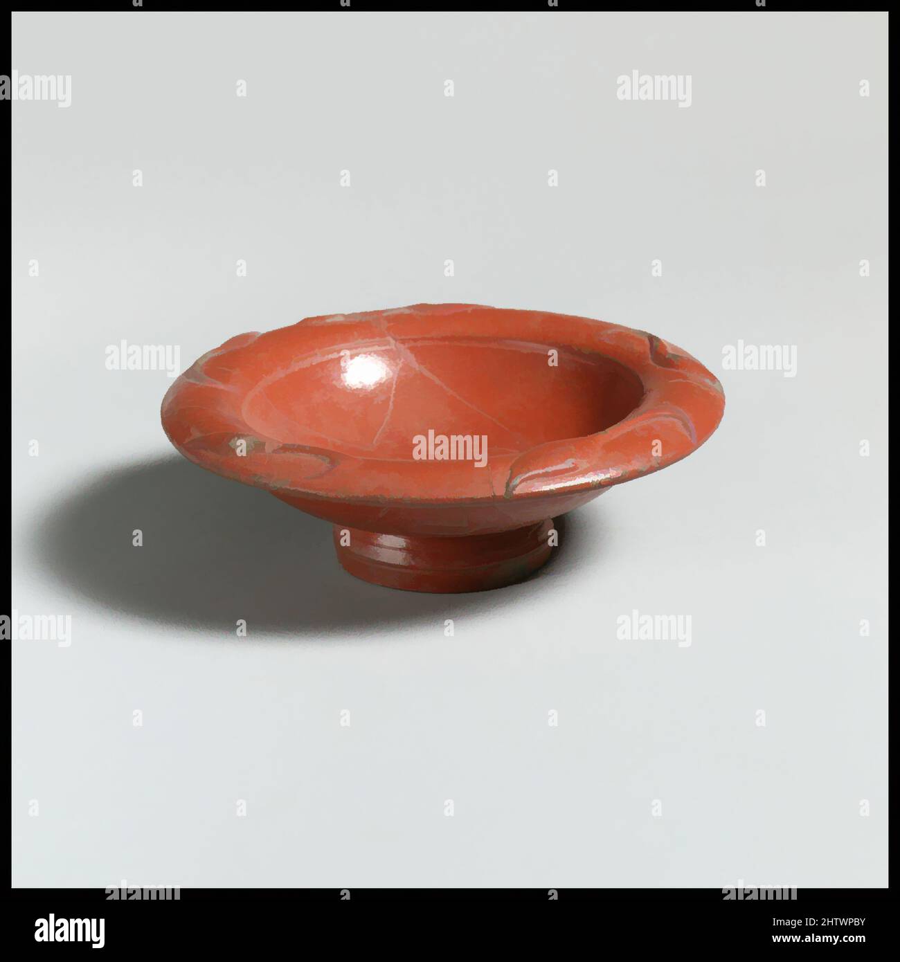 Art inspiré par un bol en terre cuite, 2nd moitié du 1st siècle après J.-C., romain, terre cuite; décoration rouge, diamètre 3 9/16in. (9,1cm), vases, barbotine rouge, oeuvres classiques modernisées par Artotop avec une touche de modernité. Formes, couleur et valeur, impact visuel accrocheur sur l'art émotions par la liberté d'œuvres d'art d'une manière contemporaine. Un message intemporel qui cherche une nouvelle direction créative. Artistes qui se tournent vers le support numérique et créent le NFT Artotop Banque D'Images