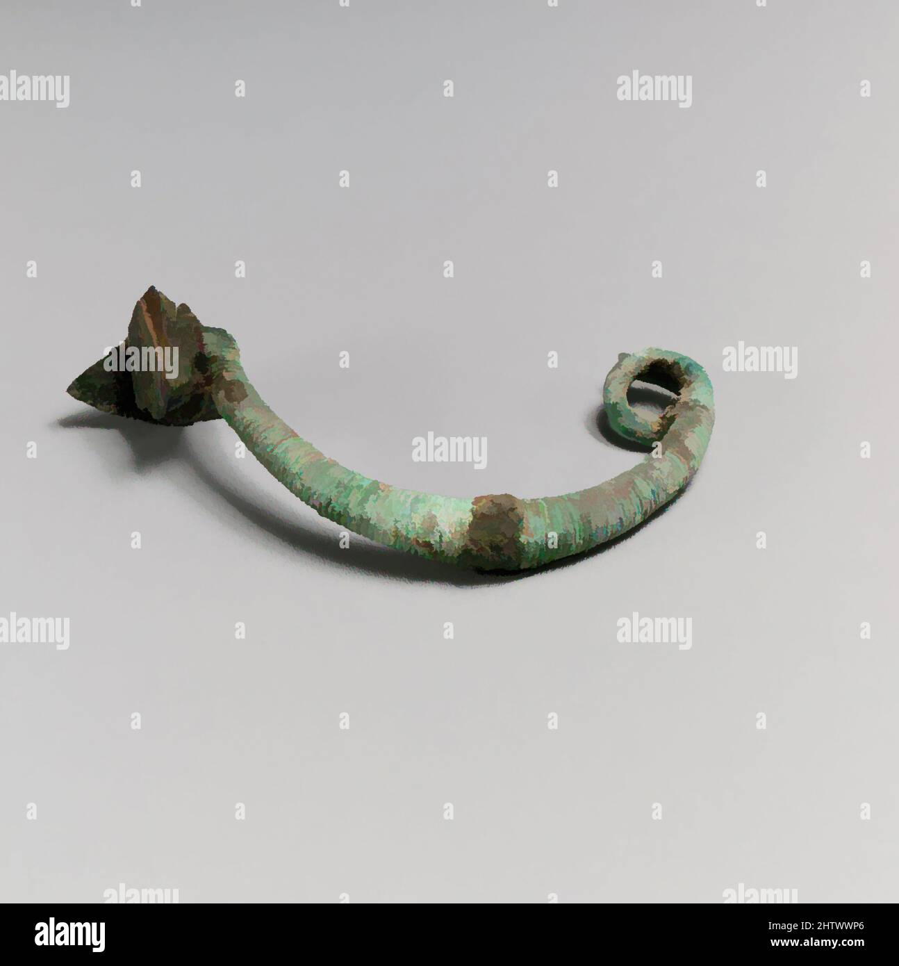 Art inspiré par Fibula, géométrique, 9th–8th Century B.C., italique, Villanovan, Bronze, autre : 2 9/16 po (6,5 cm), bronzes, oeuvres classiques modernisées par Artotop avec une touche de modernité. Formes, couleur et valeur, impact visuel accrocheur sur l'art émotions par la liberté d'œuvres d'art d'une manière contemporaine. Un message intemporel qui cherche une nouvelle direction créative. Artistes qui se tournent vers le support numérique et créent le NFT Artotop Banque D'Images