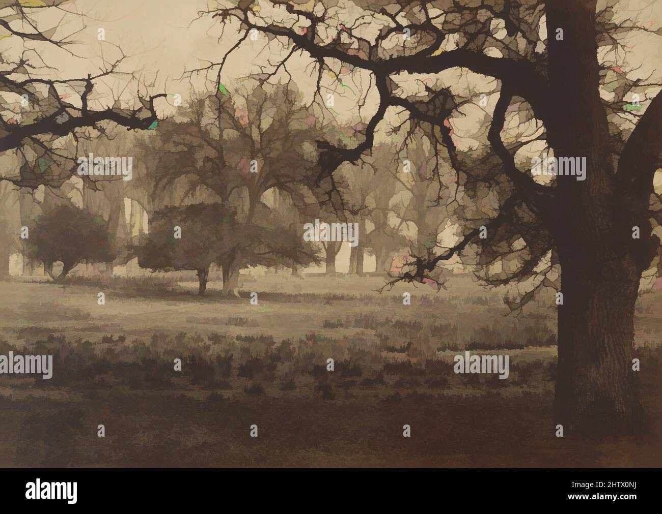 Art inspiré par Windsor Park, Deer Feeding, 1850s, impression argentée, image: 15 x 20,9 cm (5 7/8 x 8 1/4 po.), photographies, W. H. Nichols, œuvres classiques modernisées par Artotop avec une touche de modernité. Formes, couleur et valeur, impact visuel accrocheur sur l'art émotions par la liberté d'œuvres d'art d'une manière contemporaine. Un message intemporel qui cherche une nouvelle direction créative. Artistes qui se tournent vers le support numérique et créent le NFT Artotop Banque D'Images