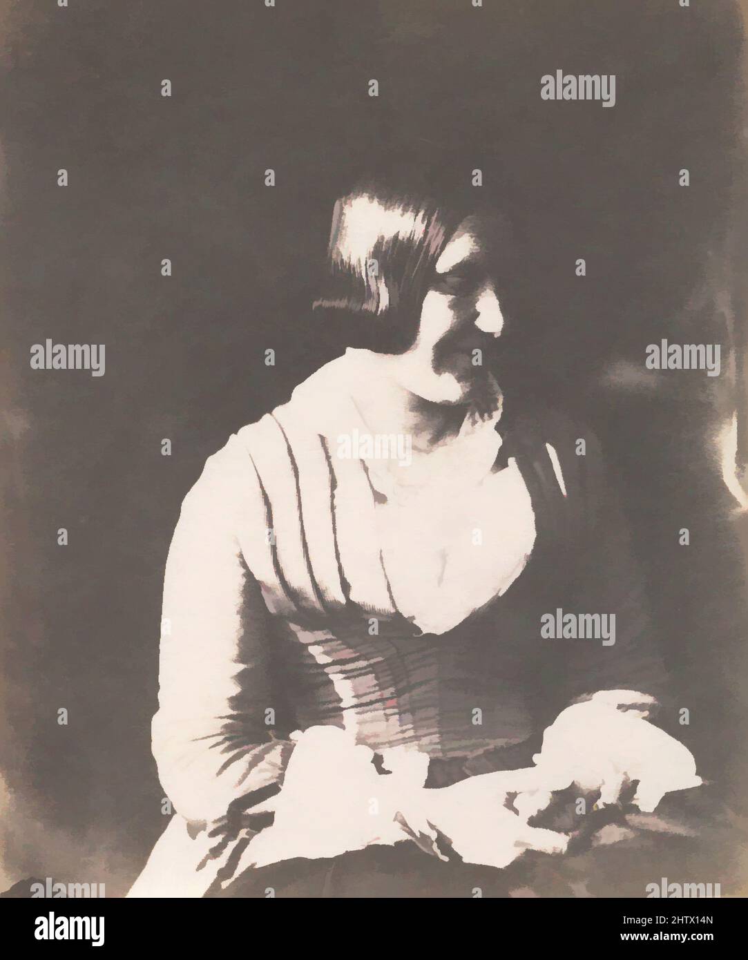 Art inspiré par la femme, 1845–50, papier salé imprimé à partir de papier négatif, image: 3 15/16 × 3 5/16 po. (10 × 8,4 cm), photographies, Calvert Richard Jones (Britannique, Swansea, pays de Galles 1802–1877 Bath, Angleterre, œuvres classiques modernisées par Artotop avec une touche de modernité. Formes, couleur et valeur, impact visuel accrocheur sur l'art émotions par la liberté d'œuvres d'art d'une manière contemporaine. Un message intemporel qui cherche une nouvelle direction créative. Artistes qui se tournent vers le support numérique et créent le NFT Artotop Banque D'Images