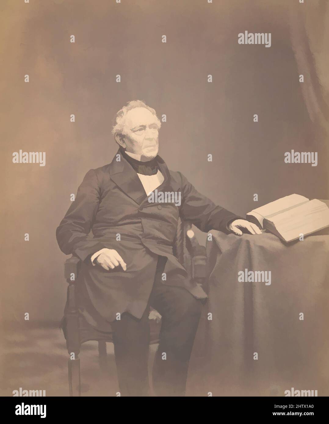 Art inspiré par Edward Everett, ca. 1858, papier salé de verre négatif, image: 47,1 × 38,5 cm (18 9/16 × 15 3/16 in.), photographies, Mathew B. Brady (américain, né Irlande, 1823?–1896 New York, œuvres classiques modernisées par Artotop avec une touche de modernité. Formes, couleur et valeur, impact visuel accrocheur sur l'art émotions par la liberté d'œuvres d'art d'une manière contemporaine. Un message intemporel qui cherche une nouvelle direction créative. Artistes qui se tournent vers le support numérique et créent le NFT Artotop Banque D'Images