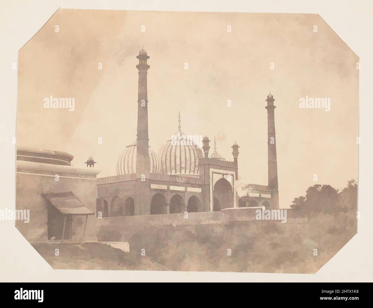 Art inspiré par la mosquée Jama Masjid, Delhi, 1850s, impression argentée, image: 15,2 x 19,8 cm (6 x 7 13/16 po.), photographies, Inconnu, oeuvres classiques modernisées par Artotop avec une touche de modernité. Formes, couleur et valeur, impact visuel accrocheur sur l'art émotions par la liberté d'œuvres d'art d'une manière contemporaine. Un message intemporel qui cherche une nouvelle direction créative. Artistes qui se tournent vers le support numérique et créent le NFT Artotop Banque D'Images
