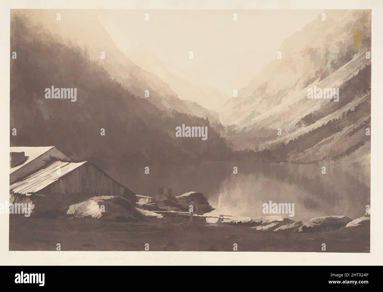 Art inspiré du Lac de Gaube, Cauterets, 1853, imprimé sur papier salé à partir de négatif papier, image : 9 9/16 × 14 5/16 po. (24,3 × 36,3 cm), photographies, Joseph Vigier (français, 1821–1862, oeuvres classiques modernisées par Artotop avec une touche de modernité. Formes, couleur et valeur, impact visuel accrocheur sur l'art émotions par la liberté d'œuvres d'art d'une manière contemporaine. Un message intemporel qui cherche une nouvelle direction créative. Artistes qui se tournent vers le support numérique et créent le NFT Artotop Banque D'Images