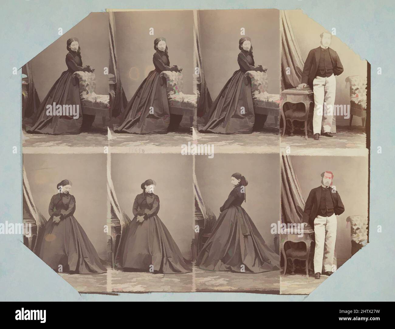 Art inspiré par les costumes V, 1863–67, gravures argentées en couleurs de verre, photographies, André-Adolphe-Eugène Disdéri (français, Paris 1819–1889 Paris, œuvres classiques modernisées par Artotop avec une touche de modernité. Formes, couleur et valeur, impact visuel accrocheur sur l'art émotions par la liberté d'œuvres d'art d'une manière contemporaine. Un message intemporel qui cherche une nouvelle direction créative. Artistes qui se tournent vers le support numérique et créent le NFT Artotop Banque D'Images