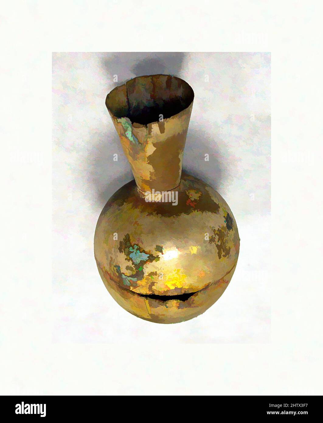Art inspiré par la bouteille miniature, 11th–fin 15th siècle, Pérou, Chimú ou Chancay, argent, Doré, hauteur: 3 1/8in. (7,9cm), Métal-Containers, oeuvres classiques modernisées par Artotop avec une touche de modernité. Formes, couleur et valeur, impact visuel accrocheur sur l'art émotions par la liberté d'œuvres d'art d'une manière contemporaine. Un message intemporel qui cherche une nouvelle direction créative. Artistes qui se tournent vers le support numérique et créent le NFT Artotop Banque D'Images