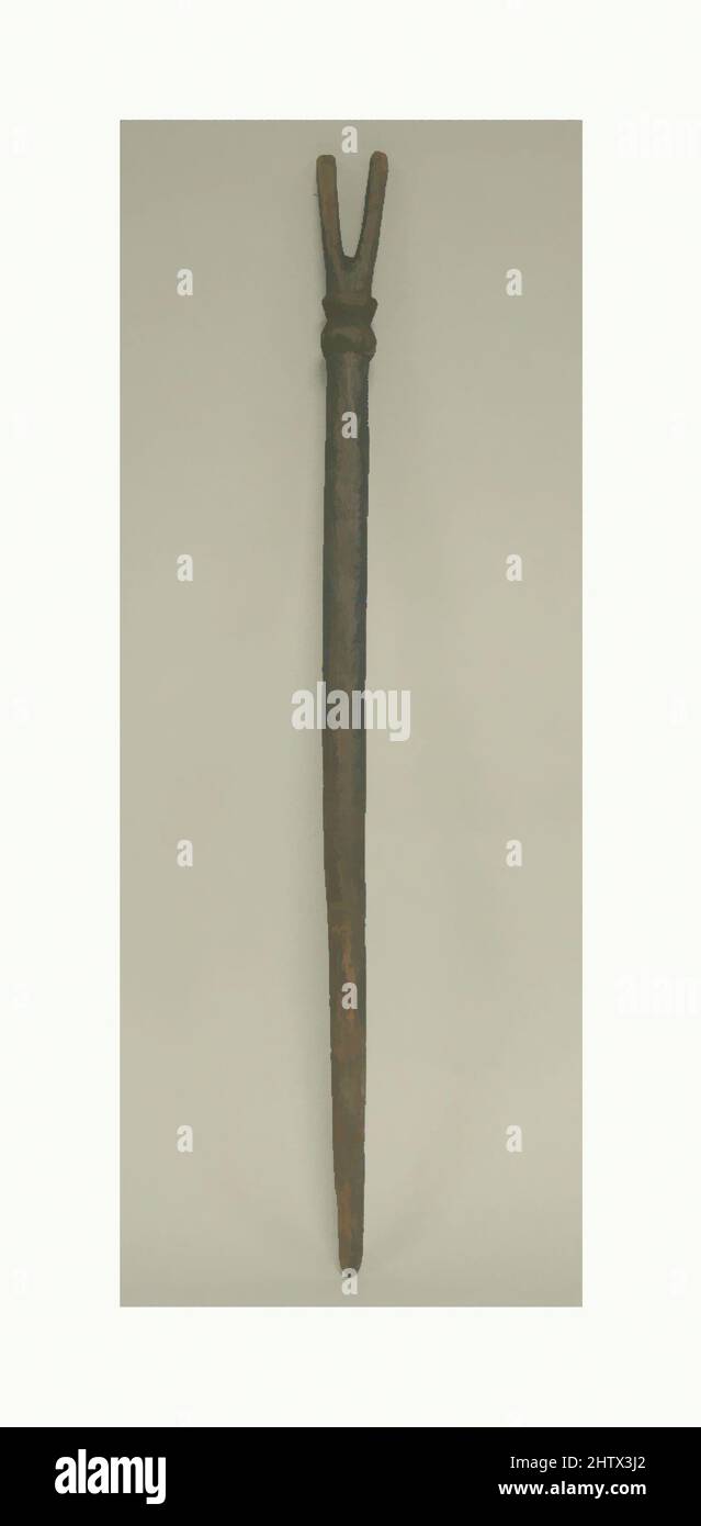 Art inspiré par Forked Wood Staff, avant 16th siècle, Pérou, Pérou, Bois, H x l : 24 3/4 x 1 5/8in. (62,9 x 4,2cm), Bois-instruments, oeuvres classiques modernisées par Artotop avec une touche de modernité. Formes, couleur et valeur, impact visuel accrocheur sur l'art émotions par la liberté d'œuvres d'art d'une manière contemporaine. Un message intemporel qui cherche une nouvelle direction créative. Artistes qui se tournent vers le support numérique et créent le NFT Artotop Banque D'Images