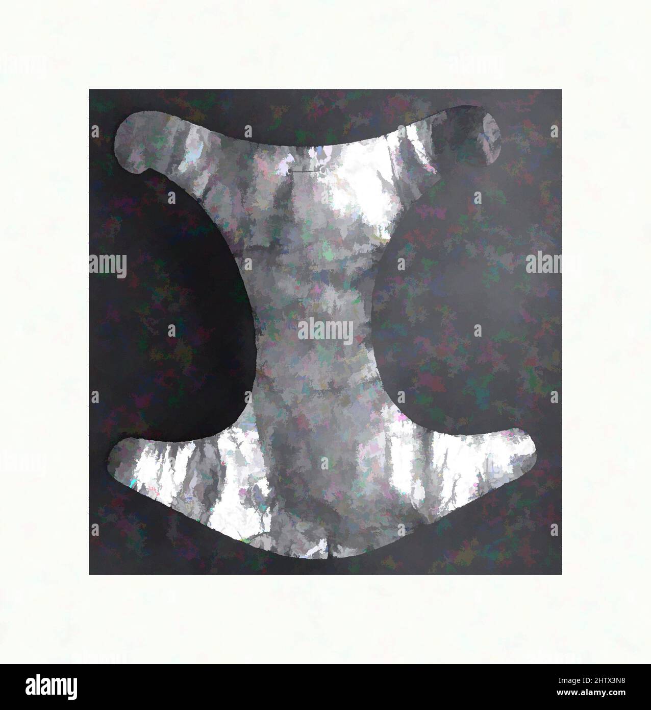 Art inspiré par pectoral, 1st–7th siècle, Colombie, Calima (Yotoco), Or, H.13 1/2 x W. 12 1/4 po. (34,3 x 31,1cm), ornements métalliques, oeuvres classiques modernisées par Artotop avec une touche de modernité. Formes, couleur et valeur, impact visuel accrocheur sur l'art émotions par la liberté d'œuvres d'art d'une manière contemporaine. Un message intemporel qui cherche une nouvelle direction créative. Artistes qui se tournent vers le support numérique et créent le NFT Artotop Banque D'Images