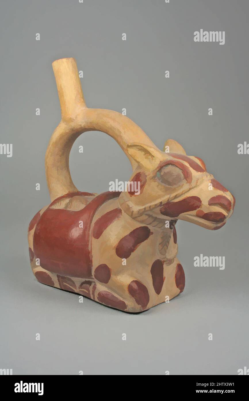 Gourde Précolombienne Style Moche – Pérou – Céramique – Bouteille Sifflet Ancienne