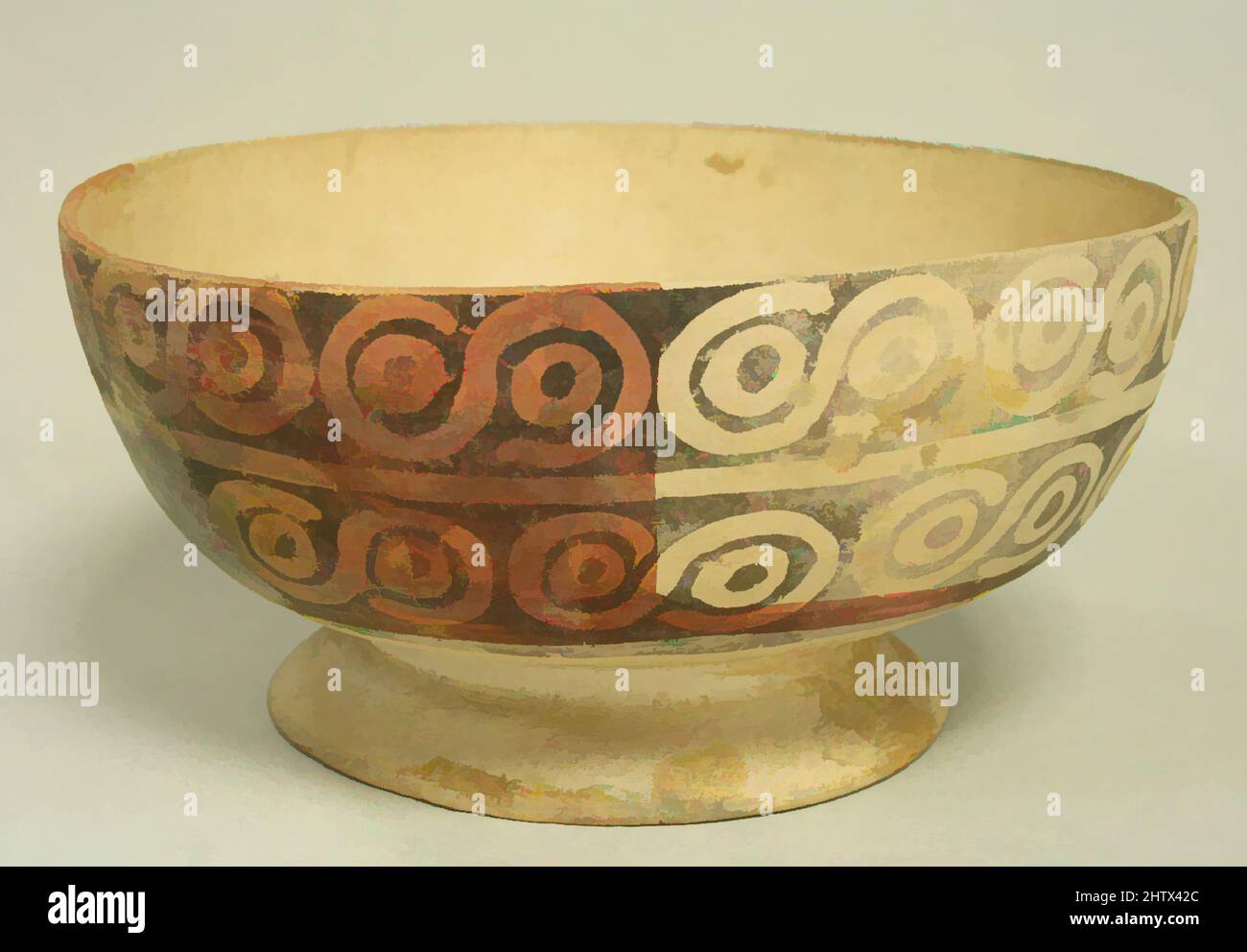 Art inspiré par le Pedestal Bowl, 5th–6th Century, Pérou, Recuay, céramique, Pigment, hauteur: 3 1/8in. (7,9cm), Ceramics-Containers, oeuvres classiques modernisées par Artotop avec un peu de modernité. Formes, couleur et valeur, impact visuel accrocheur sur l'art émotions par la liberté d'œuvres d'art d'une manière contemporaine. Un message intemporel qui cherche une nouvelle direction créative. Artistes qui se tournent vers le support numérique et créent le NFT Artotop Banque D'Images