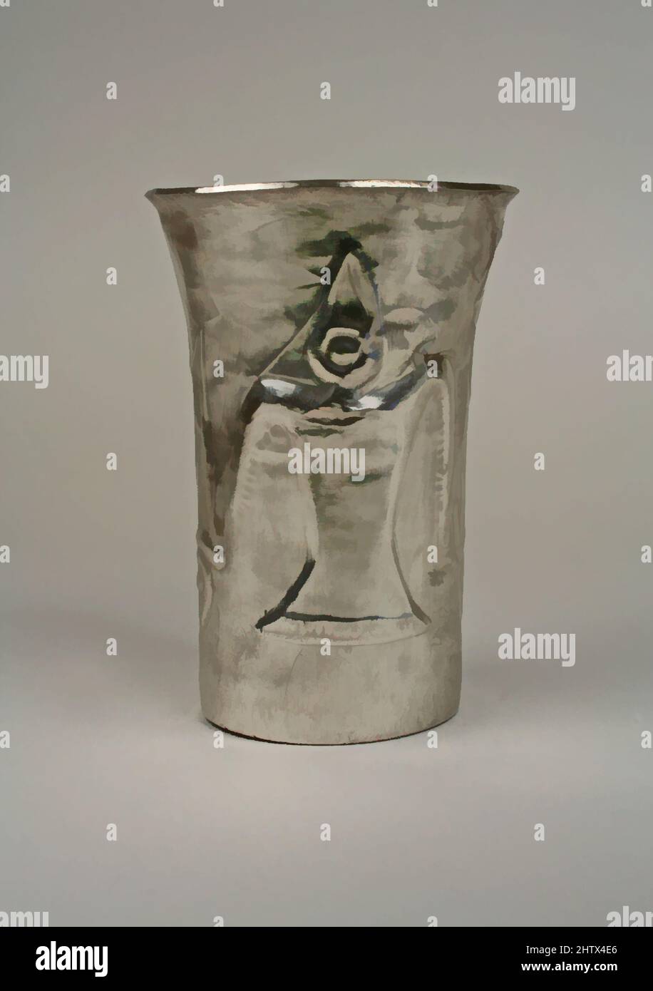 Art inspiré par Beaker, Birds, 12th–15th Century, Pérou, Chimú, Argent, hauteur: 5 5/8in. (14,3cm), Métal-Containers, oeuvres classiques modernisées par Artotop avec une touche de modernité. Formes, couleur et valeur, impact visuel accrocheur sur l'art émotions par la liberté d'œuvres d'art d'une manière contemporaine. Un message intemporel qui cherche une nouvelle direction créative. Artistes qui se tournent vers le support numérique et créent le NFT Artotop Banque D'Images