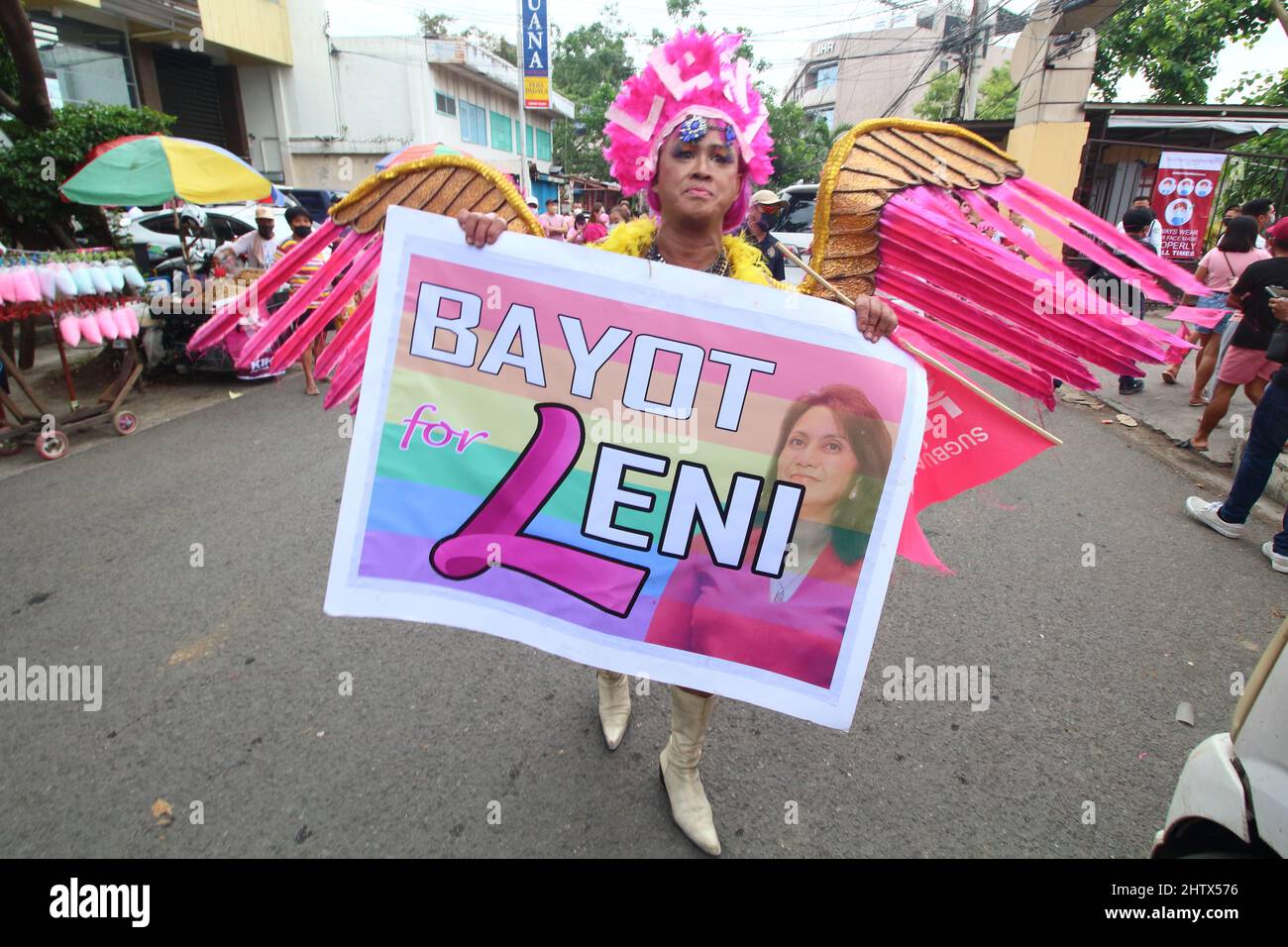 LGBTQ soutient la candidate présidentielle Leni Robredo lors du rassemblement à Cebu City, Philippines Banque D'Images