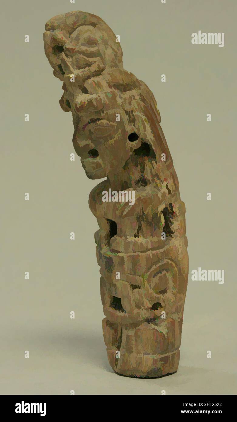 Art inspiré par la figure, 1st–5th siècle, Colombie ou Equateur, Tolita-Tumaco, Bone, H. 3 x W. 1/4 po. (7,6 x 0,6 cm), ornements os/ivoire, oeuvres classiques modernisées par Artotop avec une touche de modernité. Formes, couleur et valeur, impact visuel accrocheur sur l'art émotions par la liberté d'œuvres d'art d'une manière contemporaine. Un message intemporel qui cherche une nouvelle direction créative. Artistes qui se tournent vers le support numérique et créent le NFT Artotop Banque D'Images