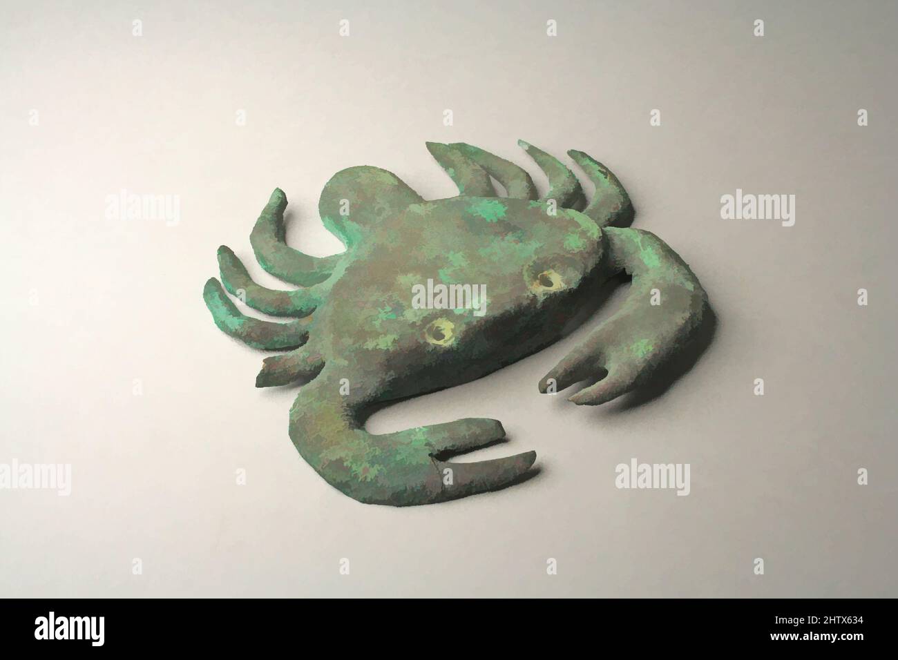 Art inspiré par le crabe, 390–450, Pérou, Moche (Loma Negra), doré (?) Cuivre, longueur 3-13/16 po. (9,7 cm), ornements métalliques, oeuvres classiques modernisées par Artotop avec une touche de modernité. Formes, couleur et valeur, impact visuel accrocheur sur l'art émotions par la liberté d'œuvres d'art d'une manière contemporaine. Un message intemporel qui cherche une nouvelle direction créative. Artistes qui se tournent vers le support numérique et créent le NFT Artotop Banque D'Images