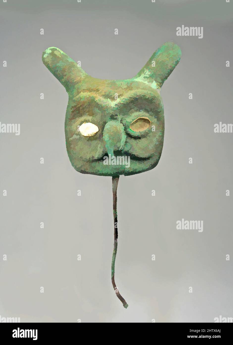 Art inspiré par Owl Head, 390–450, Pérou, Moche (Loma Negra), cuivre doré, Coque, hauteur 3-3/16 po (8 cm), ornements métalliques, oeuvres classiques modernisées par Artotop avec une touche de modernité. Formes, couleur et valeur, impact visuel accrocheur sur l'art émotions par la liberté d'œuvres d'art d'une manière contemporaine. Un message intemporel qui cherche une nouvelle direction créative. Artistes qui se tournent vers le support numérique et créent le NFT Artotop Banque D'Images