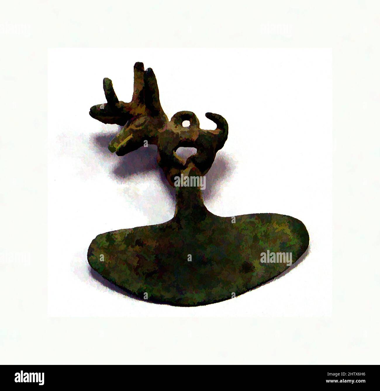 Art inspiré par le couteau ornemental, 12th–15th siècle, Pérou, Chimú, cuivre (fonte), Hauteur 2-1/8 po (5,3 cm), Métal-instruments, oeuvres classiques modernisées par Artotop avec une touche de modernité. Formes, couleur et valeur, impact visuel accrocheur sur l'art émotions par la liberté d'œuvres d'art d'une manière contemporaine. Un message intemporel qui cherche une nouvelle direction créative. Artistes qui se tournent vers le support numérique et créent le NFT Artotop Banque D'Images