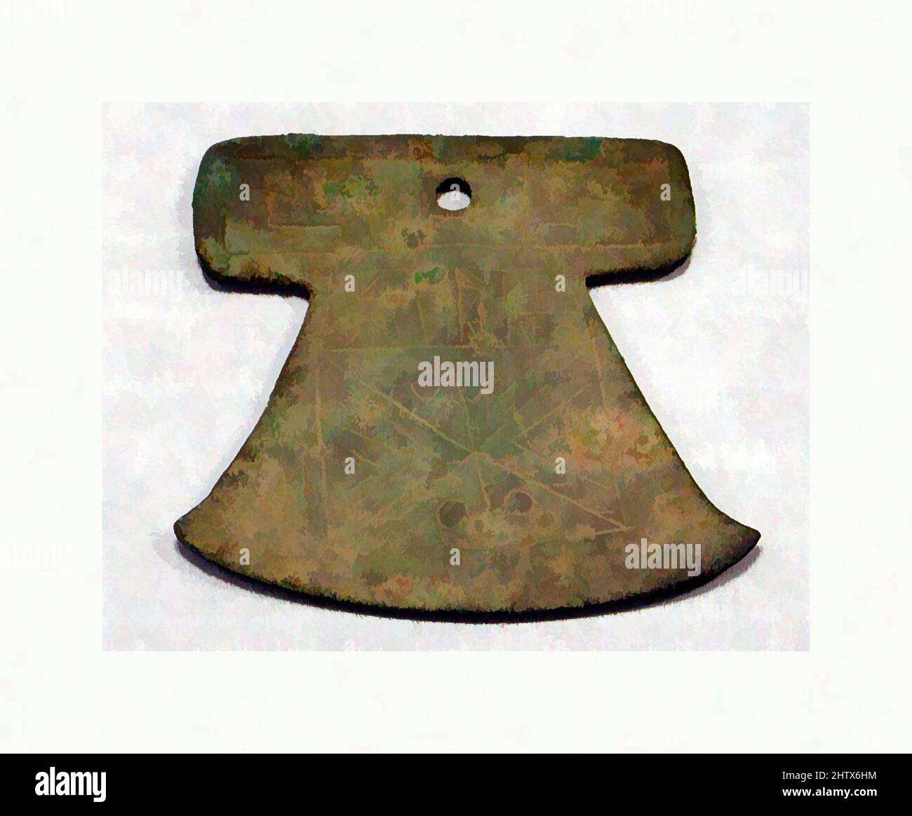 Art inspiré par Knife (?), 15th–16th siècle, Pérou, Inca (?), cuivre, Hauteur 2-1/16 po (5,2 cm), Métal-instruments, oeuvres classiques modernisées par Artotop avec une touche de modernité. Formes, couleur et valeur, impact visuel accrocheur sur l'art émotions par la liberté d'œuvres d'art d'une manière contemporaine. Un message intemporel qui cherche une nouvelle direction créative. Artistes qui se tournent vers le support numérique et créent le NFT Artotop Banque D'Images