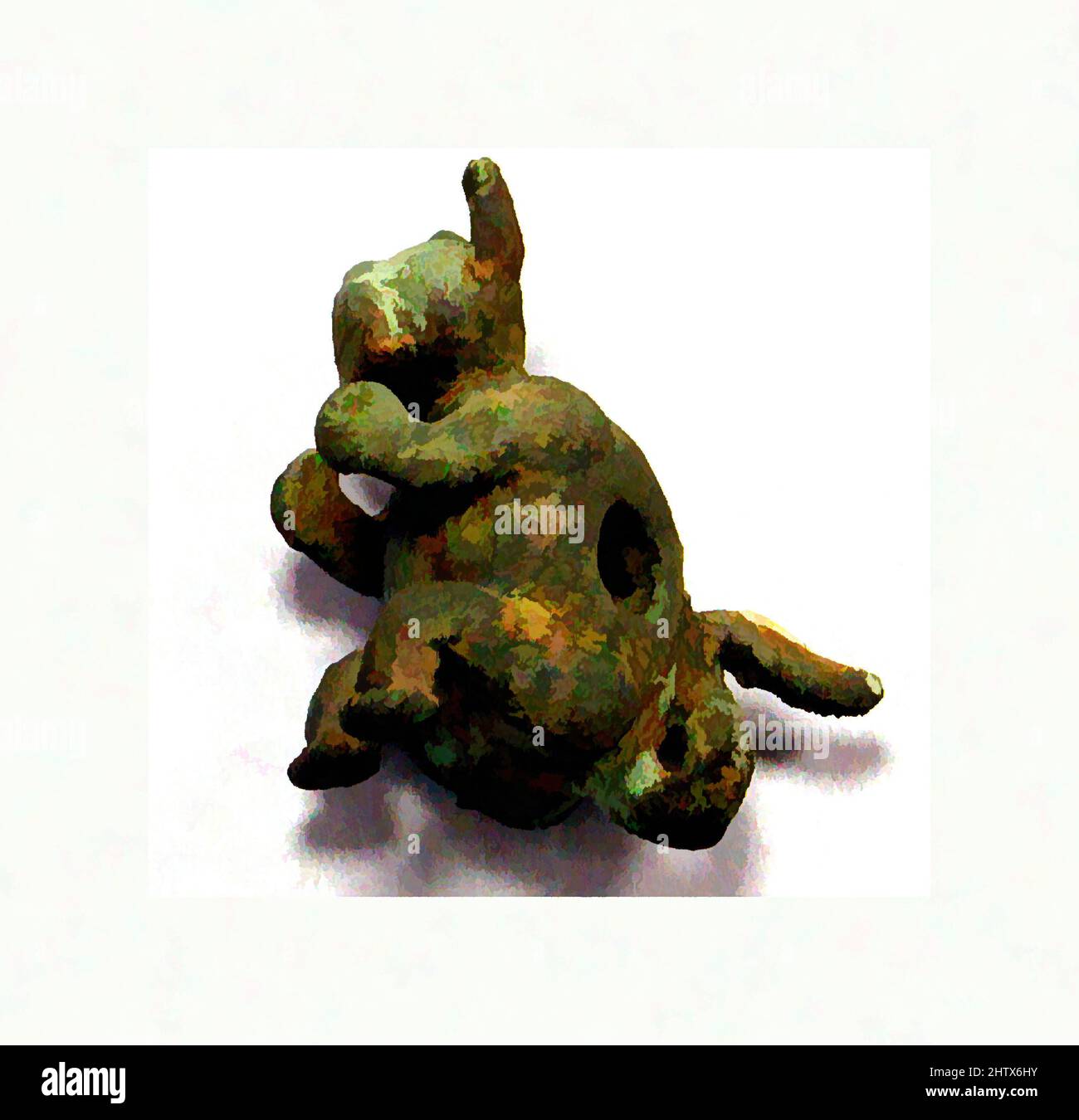 Art inspiré par l'ornement d'animaux de cuivre, avant le 16th siècle, Pérou, péruvien, cuivre (fonte), Hauteur 1-15/16 po (4,9 cm), ornements métalliques, oeuvres classiques modernisées par Artotop avec une touche de modernité. Formes, couleur et valeur, impact visuel accrocheur sur l'art émotions par la liberté d'œuvres d'art d'une manière contemporaine. Un message intemporel qui cherche une nouvelle direction créative. Artistes qui se tournent vers le support numérique et créent le NFT Artotop Banque D'Images