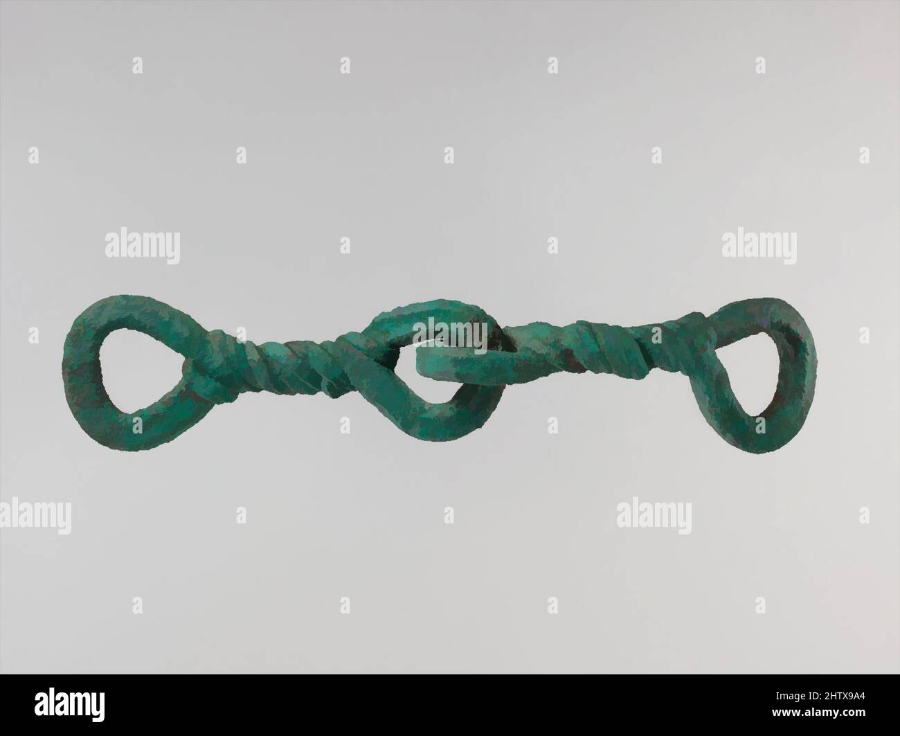 Art inspiré par Horse bit, Iron Age II, env. 9th Century B.C., Iran, Hasanlu, Iran, Bronze, 6,81 po (17,3 cm), Metalwork-Equestrian, oeuvres classiques modernisées par Artotop avec une touche de modernité. Formes, couleur et valeur, impact visuel accrocheur sur l'art émotions par la liberté d'œuvres d'art d'une manière contemporaine. Un message intemporel qui cherche une nouvelle direction créative. Artistes qui se tournent vers le support numérique et créent le NFT Artotop Banque D'Images