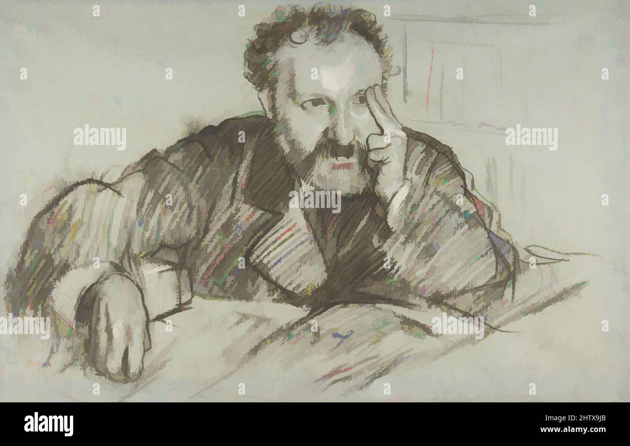 Art inspiré par Edmond Duranty (1833–1880), 1879, crayon Conte, rehaussé de craie blanche, sur papier bleu, 12 1/8 x 18 9/16 po. (30,8 x 47,2cm), dessins, Edgar Degas (Français, Paris 1834–1917 Paris, oeuvres classiques modernisées par Artotop avec une touche de modernité. Formes, couleur et valeur, impact visuel accrocheur sur l'art émotions par la liberté d'œuvres d'art d'une manière contemporaine. Un message intemporel qui cherche une nouvelle direction créative. Artistes qui se tournent vers le support numérique et créent le NFT Artotop Banque D'Images