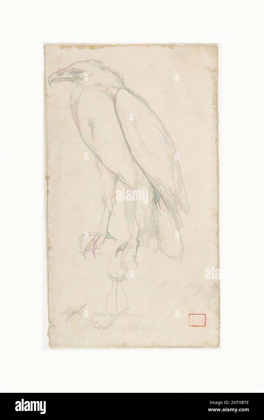 Art inspiré par Un Golden Eagle, après 1859, Graphite, 3 9/16 x 2 1/16 po. (9 x 5,2 cm), dessins, Charles Meryon (français, 1821–1868, oeuvres classiques modernisées par Artotop avec une touche de modernité. Formes, couleur et valeur, impact visuel accrocheur sur l'art émotions par la liberté d'œuvres d'art d'une manière contemporaine. Un message intemporel qui cherche une nouvelle direction créative. Artistes qui se tournent vers le support numérique et créent le NFT Artotop Banque D'Images