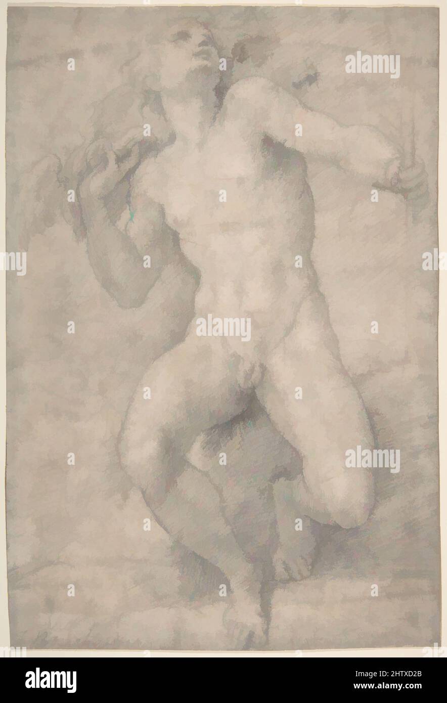 Art inspiré par la figure assise de Mercure, 1503–40, craie noire, 12 x 8 1/8in. (30,5 x 20,6cm), dessins, Parmigianino (Girolamo Francesco Maria Mazzola) (Italien, Parme 1503–1540 Casalmaggiore), l'attribution de ce dessin à Parmigianino a été d'abord avancé par Oberhuber (oral, oeuvres classiques modernisées par Artotop avec un peu de modernité. Formes, couleur et valeur, impact visuel accrocheur sur l'art émotions par la liberté d'œuvres d'art d'une manière contemporaine. Un message intemporel qui cherche une nouvelle direction créative. Artistes qui se tournent vers le support numérique et créent le NFT Artotop Banque D'Images