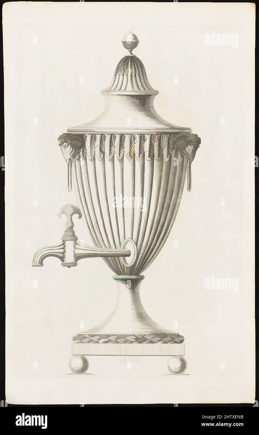 Art inspiré par Hot Water Urn, CA. 1790, Décapage, feuille : 16 5/16 x 10 3/16 po. (41,5 x 25,8 cm), Prints, Matthew Boulton (Britannique, Birmingham 1728–1809 Birmingham, œuvres classiques modernisées par Artotop avec une touche de modernité. Formes, couleur et valeur, impact visuel accrocheur sur l'art émotions par la liberté d'œuvres d'art d'une manière contemporaine. Un message intemporel qui cherche une nouvelle direction créative. Artistes qui se tournent vers le support numérique et créent le NFT Artotop Banque D'Images