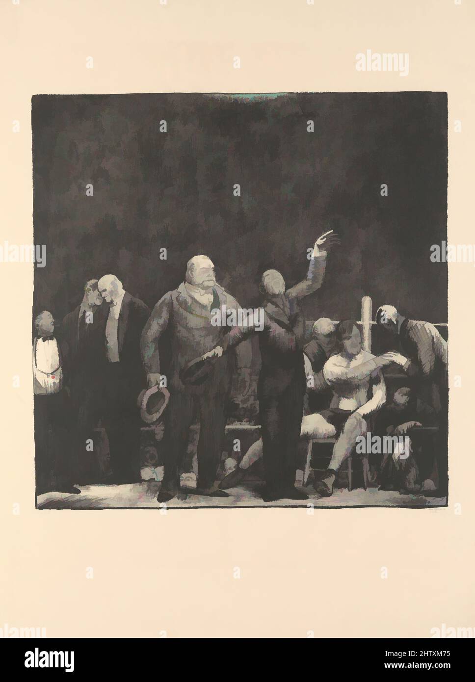 Art inspiré par l'introduction de John L. Sullivan, 1916, lithographie, image : 20 1/2 x 20 1/2 po. (52,1 x 52,1 cm), Prints, George Bellows (American, Columbus, Ohio 1882–1925 New York, œuvres classiques modernisées par Artotop avec une touche de modernité. Formes, couleur et valeur, impact visuel accrocheur sur l'art émotions par la liberté d'œuvres d'art d'une manière contemporaine. Un message intemporel qui cherche une nouvelle direction créative. Artistes qui se tournent vers le support numérique et créent le NFT Artotop Banque D'Images