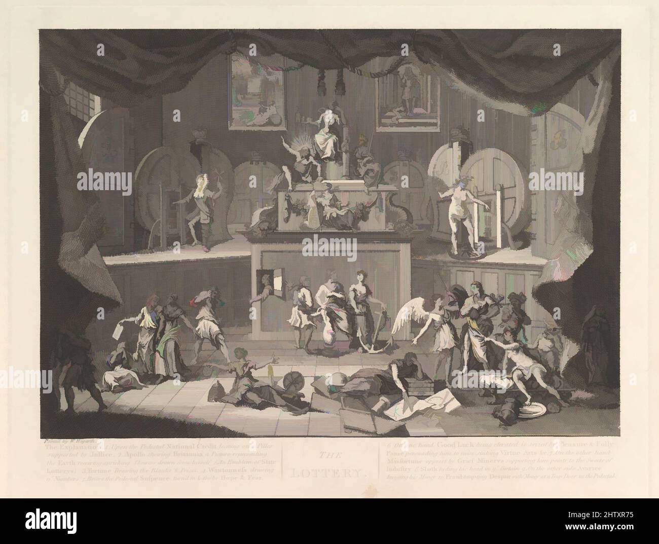 Art inspiré par la Loterie, après 1724, gravure et gravure, plaque : 10 1/2 x 13 1/2 po. (26,7 x 34,3 cm), Prints, d'après William Hogarth (britannique, Londres 1697–1764 Londres, les œuvres classiques modernisées par Artotop avec une touche de modernité. Formes, couleur et valeur, impact visuel accrocheur sur l'art émotions par la liberté d'œuvres d'art d'une manière contemporaine. Un message intemporel qui cherche une nouvelle direction créative. Artistes qui se tournent vers le support numérique et créent le NFT Artotop Banque D'Images